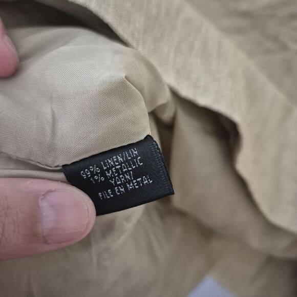 Lafayette 148 New York Women's Golden Tan Linen 3 Button Blazer 10 - Picture 6 of 8